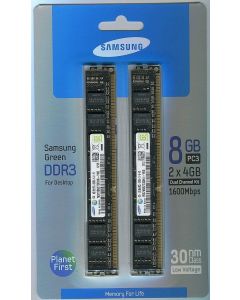 Samsung Electronics Extreme Low Voltage 30nm UDIMM 8 Dual Channel Kit DDR3 1600 (PC3 12800) 240-Pin DDR3 SDRAM MV-3V4G3D/US